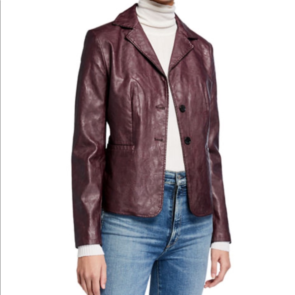 Bagatelle Dyed Faux-Leather Blazer - Size XS